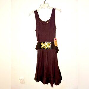 Nue by Shani | NWT Brown Dress with Gold Belt Size 12